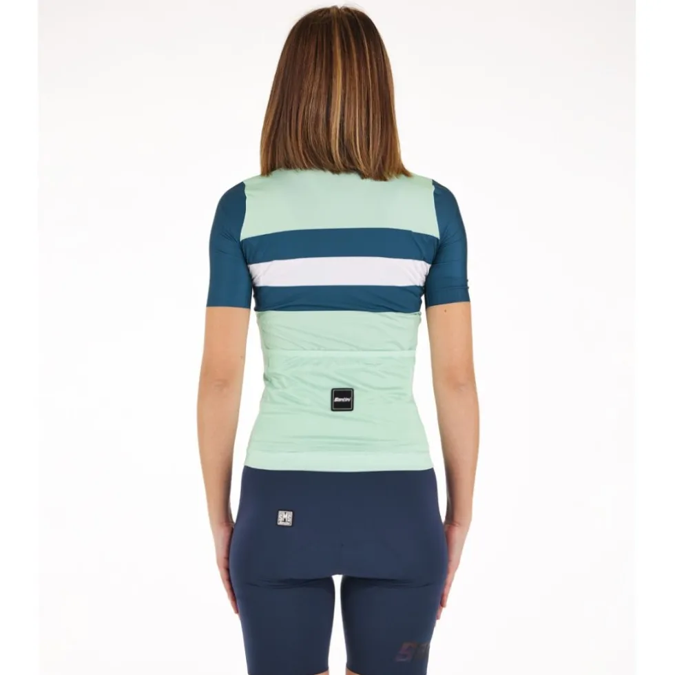 Santini Eco Sleek Bengal Fietsshirt met Korte Mouwen Dames 4S940L75CESLK4BEN - groen VE