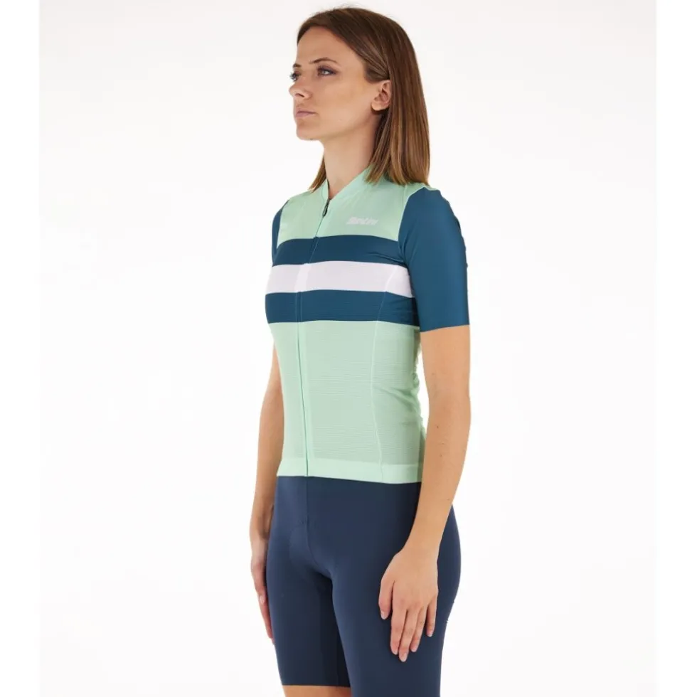 Santini Eco Sleek Bengal Fietsshirt met Korte Mouwen Dames 4S940L75CESLK4BEN - groen VE