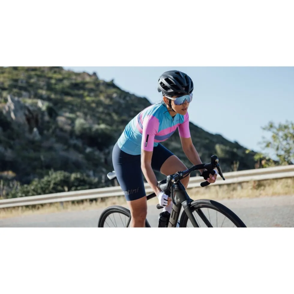 Santini Eco Sleek Bengal Fietsshirt met Korte Mouwen Dames 4S940L75CESLK4BEN - groen VE