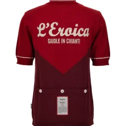 Santini Eroica 29° Gaiole Wollen shirt met korte mouwen voor heren ER1114E29GA - bordeaux BR