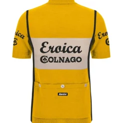 Santini Eroica Colnago Wool Fietsshirt met Korte Mouwen Heren ER1114COLN - yellow GI