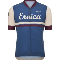 Santini Eroica Iris Wollen shirt met korte mouwen voor heren ER94075CIRIS - avio AV