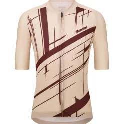 Santini Sketch Korte mouwen shirt heren AS94075CSKETC - cappuccino CP