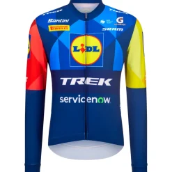 Santini Team Lidl-Trek 2026 Fan Line Shirt met lange mouwen voor heren RE218675C26LT - print