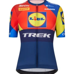 Santini Team Lidl-Trek 2025 Fietsshirt met Korte Mouwen Dames RE941L75C25LT - print