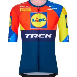 Santini Team Lidl-Trek 2025 Replica S/S Fietsshirt met Korte Mouwen Heren RE94175C25LT - print