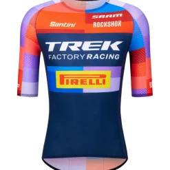 Santini Trek Factory Racing 2025 Fietsshirt met Korte Mouwen Heren RE978GLL25XC - print