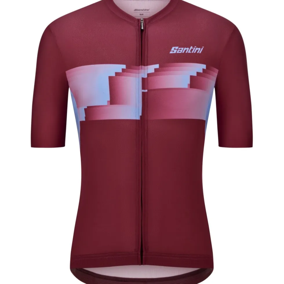 Santini Verve Korte mouwen shirt heren AS94075CVERVE - burgundy BU