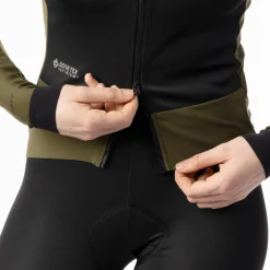 SCOTT RC Pro Warm Hybrid Gore-Tex Windstopper Fietsjas Dames - black/fresh green