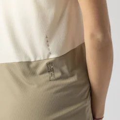 SCOTT Vertic Zip T-shirt met korte mouwen voor dames - cotton white/toast beige