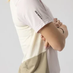 SCOTT Vertic Zip T-shirt met korte mouwen voor dames - bliss pink/cotton white