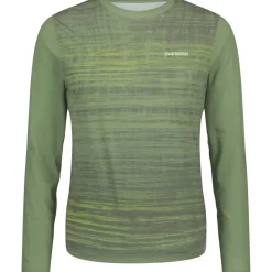 Shimano Spazio Printed MTB Fietstrui met lange mouwen Heren - groen