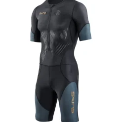 SKINS TRI Elite Skinsuit met Korte Mouwen Heren - Black/Carbon