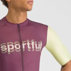 Sportful Supergiara Logo Fietstrui Heren - 569 Bordo'/Shadow Lime