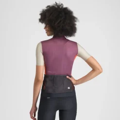 Sportful Supergiara Logo Fietstrui Dames - 569 Bordeaux/Abbey Stone