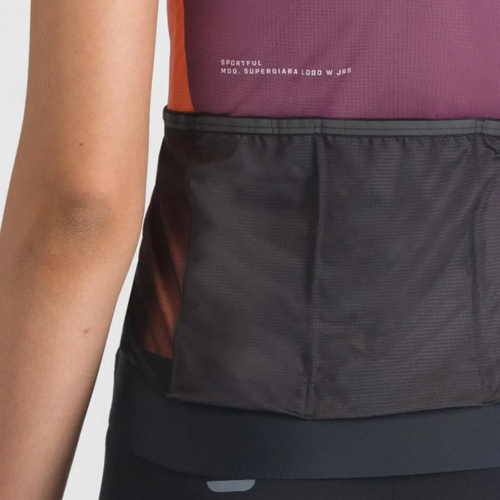 Sportful Supergiara Logo Fietstrui Dames - 569 Bordeaux/Abbey Stone