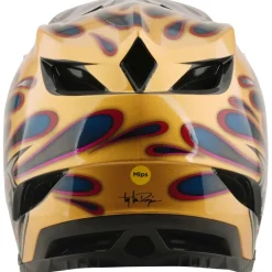 Troy Lee Designs D4 Carbon MIPS Helm - Overspray Gold/Black