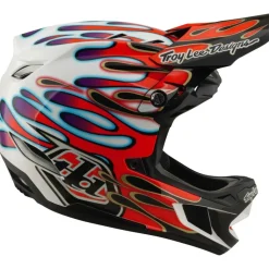 Troy Lee Designs D4 Composite MIPS Helm - Overspray White/Red