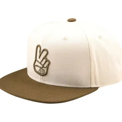 Troy Lee Designs Flat Bill Snapback Pet - Peace Vintage White/Olive