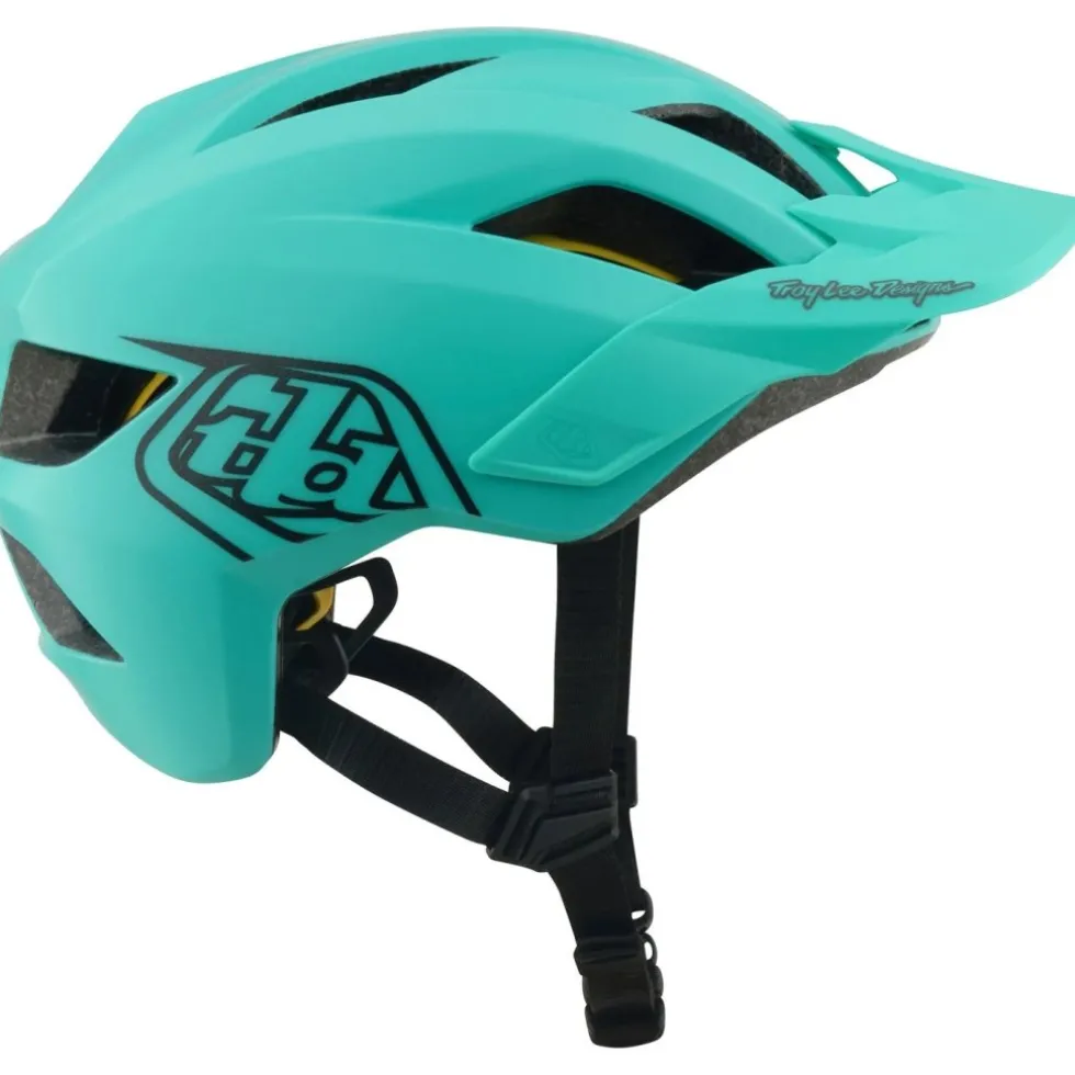 Troy Lee Designs Flowline MIPS Helm Kinderen - Point Charcoal/Real Teal