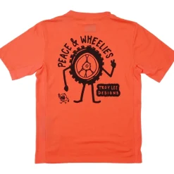 Troy Lee Designs Skyline Ride Fietsshirt met Korte Mouwen Kinderen - Peace & Wheelies Melon