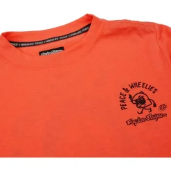 Troy Lee Designs Skyline Ride Fietsshirt met Korte Mouwen Kinderen - Peace & Wheelies Melon