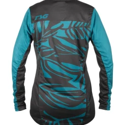 TSG Floral Fietsshirt met Lange Mouwen Dames - ocean depths/black
