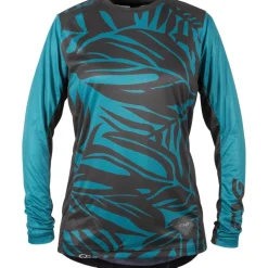 TSG Floral Fietsshirt met Lange Mouwen Dames - ocean depths/black