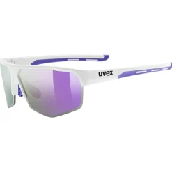 Uvex axos set Bril - white matt/mirror purple + clear