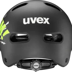 Uvex kid 4 style Kinder-fietshelm - bam black-lime matt