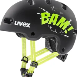 Uvex kid 4 style Kinder-fietshelm - bam black-lime matt