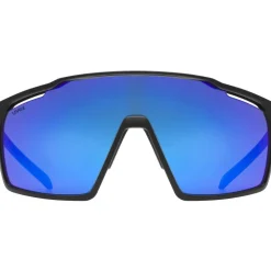 Uvex mtn perform Bril - black-blue matt/supravision mirror blue