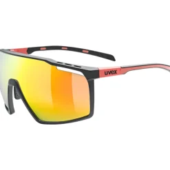 Uvex mtn perform Bril - black-red matt/supravision mirror red