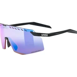 Uvex pace stage CV Fietsbril - black matt/mirror blue colorvision