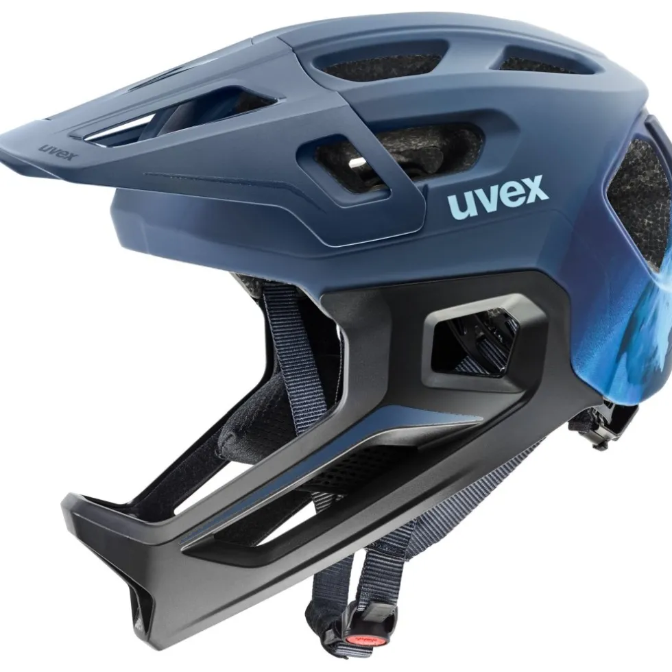 Uvex react jr. Fullface Kinder-fietshelm - dusk blue matt