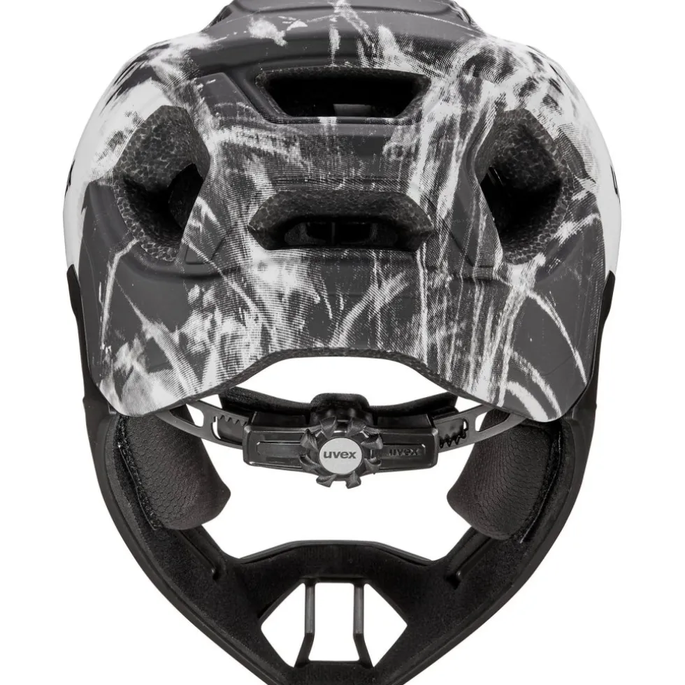 Uvex react jr. Fullface Kinder-fietshelm - black-white matt