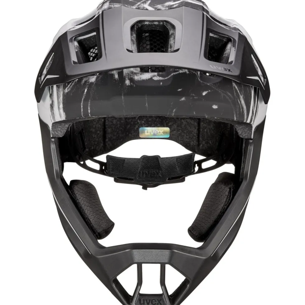 Uvex react jr. Fullface Kinder-fietshelm - black-white matt