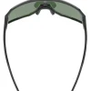 Uvex sequenze Fietsbril - black matt/mirror green