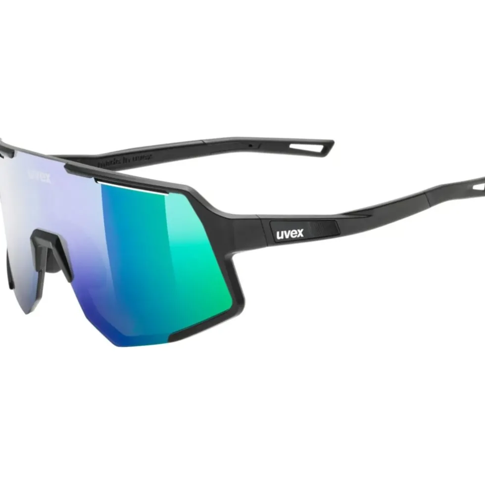 Uvex sequenze Fietsbril - black matt/mirror green