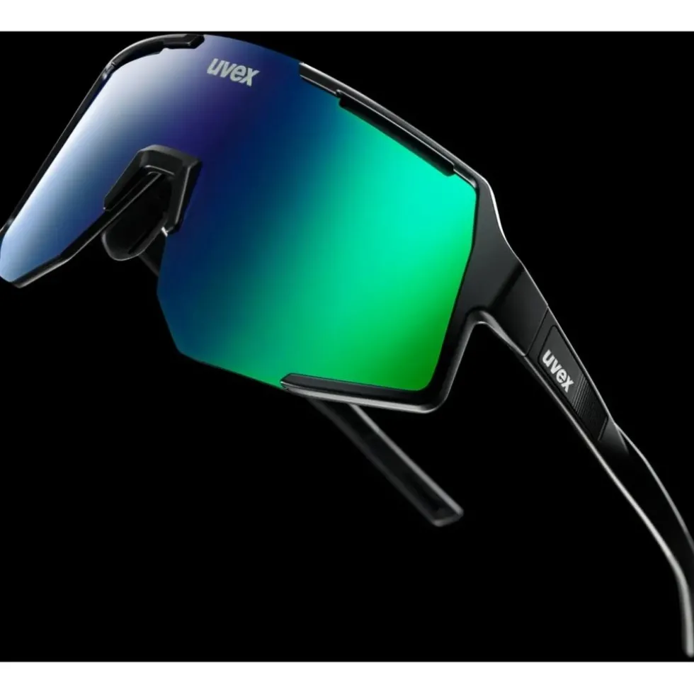 Uvex sequenze Fietsbril - black matt/mirror green