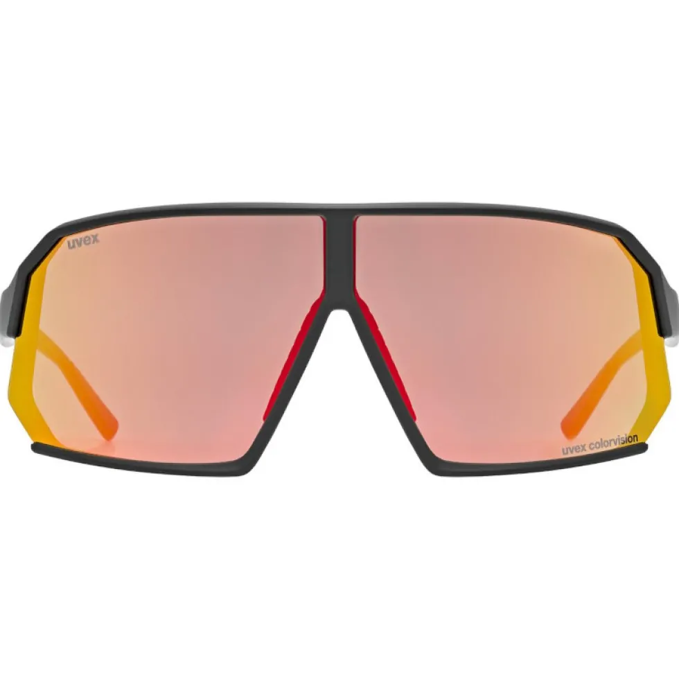 Uvex sportstyle 237 CV Bril - black matt/mirror red