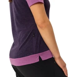 Vaude Altissimo Q-Zip Shirt met Korte Mouwen Dames - eggplant