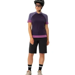 Vaude Altissimo Q-Zip Shirt met Korte Mouwen Dames - eggplant