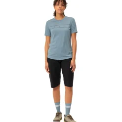 Vaude Qimsa Logo Shirt met Korte Mouwen Dames - nordic blue