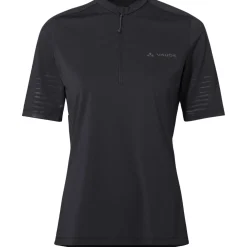 Vaude Qimsa Pro Half-Zip Shirt met Korte Mouwen Dames - zwart