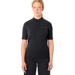 Vaude Qimsa Pro Half-Zip Shirt met Korte Mouwen Dames - zwart