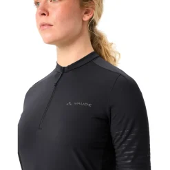 Vaude Qimsa Pro Half-Zip Shirt met Korte Mouwen Dames - zwart