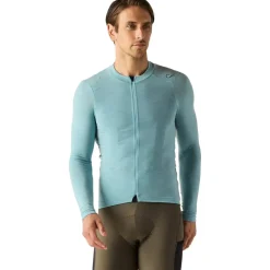 Velocio Luxe Merino Fietsshirt met Lange Mouwen Heren - Cameo Blue