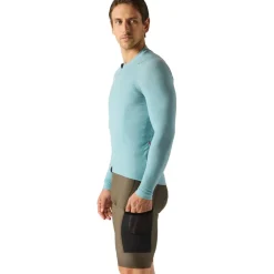 Velocio Luxe Merino Fietsshirt met Lange Mouwen Heren - Cameo Blue