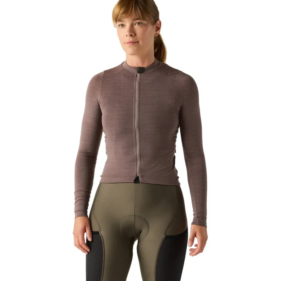 Velocio Luxe Merino Fietsshirt met Lange Mouwen Dames - Plum Truffle